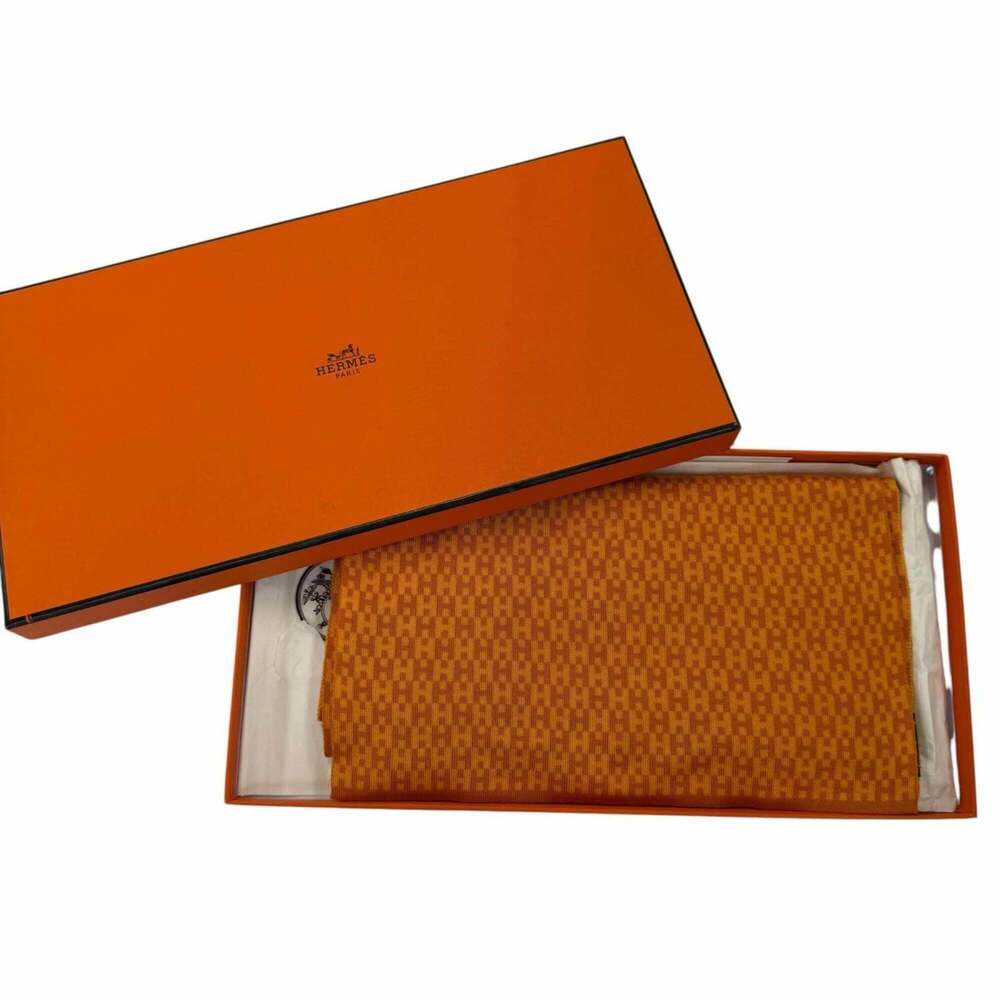 HERMES Vintage Orange Silk Scarf - Picture 2 of 7